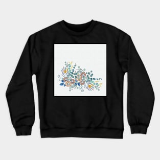 Vintage floral watercolor sticker label Crewneck Sweatshirt